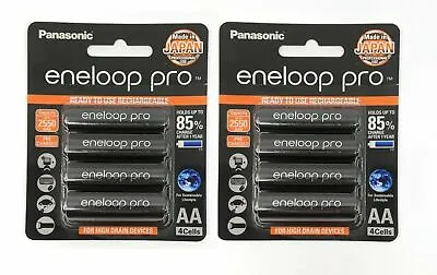 Panasonic Eneloop Pro - AA NiMH Rechargeable Batteries X 8 - Made In JAPAN • $59.95