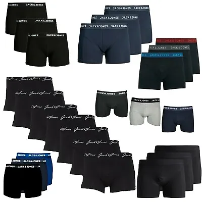 Mens Jack & Jones Classic Boxer Shorts Pack Of 3 Stretch Cotton Underwear Pants • £16.99