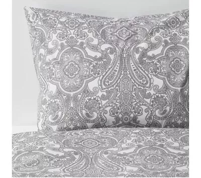 New King Size JATTEvALLMO IKEA DUVET COVER 2 Pillowcases Grey Paisley Print • £29.99