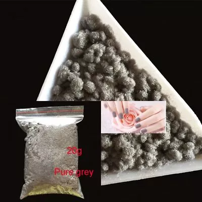 Grey Nail Velvet Powders - 20g Fuzzy Flocking Nylon Powder Manicure Decorations • $18.48