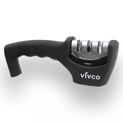 £7.99 • Buy Knife Sharpener Professional Triple Step Diamond Tungsten & Ceramic By Vivco 