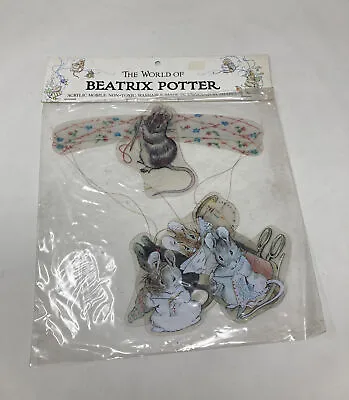 £40 • Buy Vintage Beatrix Potter Acrylic Mobile 1983 1984 Tittle Mouse Old Stock