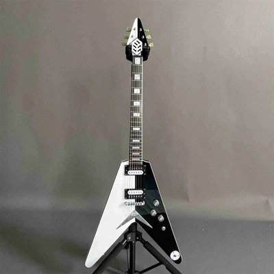 $239 • Buy Factory White&Black Flying V Electric Guitar Mahogany Body String Thru Body