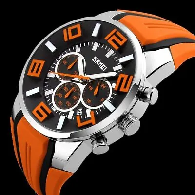 Luxury Men's Date Chronograph Waterproof Quartz Military Army Sports Wrist Watch • £20.99