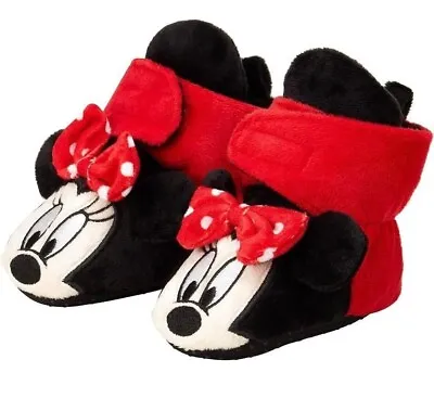Disney Baby Girls Minnie Mouse Booties - Fleece Slipper Socks (12-18 Months) New • $15.95