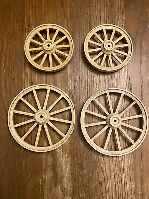 4 Vintage Plastic Spoked Toy Model Horse Drawn Wagon Wheels 4 And 5 Inch Dia • $9.99