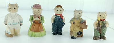 1991 JC Miniature Pig Figurines 2  Lot Of 5 Hog Family • $13.30
