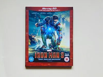 IRON MAN 3 - 3D BLU-RAY  + 2D Includes Slip Cover • £5.50