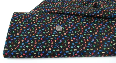 Freckle & Lollie Quilt-craft Fabric MATRIC MATH Black 2 Yds (d-76) X-Tra Credit • $10.77