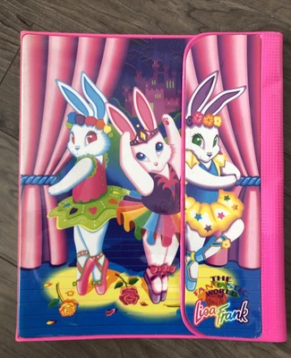 $190 • Buy Vintage Lisa Frank Ballerina Bunnies Trapper Keeper Trifold Binder + 2 Folders
