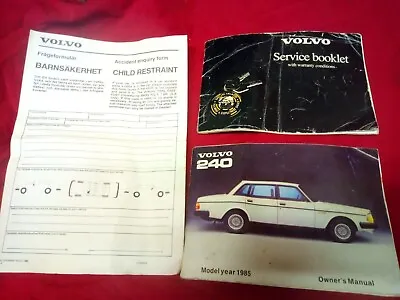 Volvo 240 200 Series 1985 Owners Handbook Manual Brochure Service Book • $16.18
