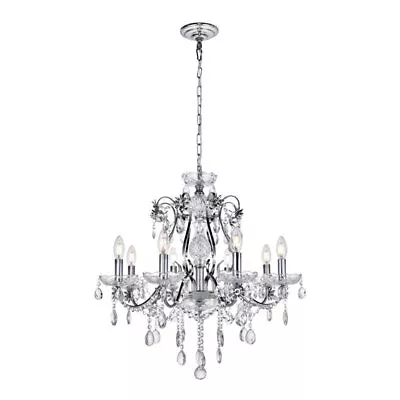 Living District Voltaire 8-Light Transitional Metal Chandelier In Chrome • $298