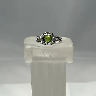 David Yurman Petite Albion Ring With Peridot And Diamonds Size 6 • $325