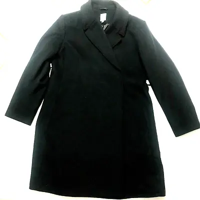 Gap Maternity Wool Blend Wrap Coat Size Large Black Belted Used - Good Condition • $79.99