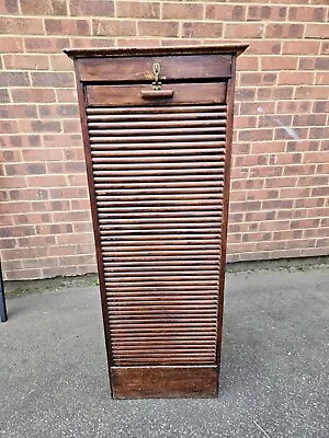 Antique Tambour Roll Front Filing Cabinet  • £65