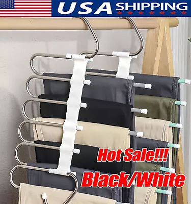 Magic Pants Hangers Space Saving  For Closet Multiple Layers Multifunction USA • $9.79