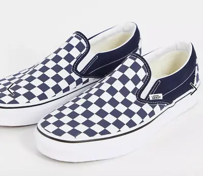 Vans Classic Slip-On Trainers / Checkerboard Parisian Navy / Unisex / RRP £57 • £34