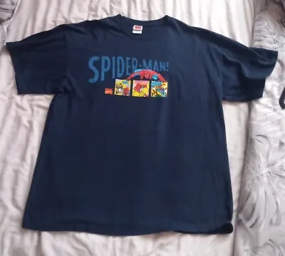 SPIDER-MAN MARVEL COMICS T-Shirt XL Top Mens Navy Blue New Cotton 2007 Mens • £7.69