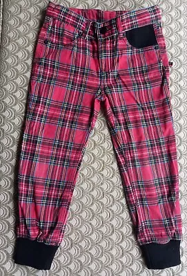 Rock Your Kid Ryk Ryb Red Tartan Pants Size 5 Adjustable Waist • $15