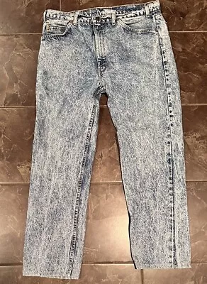 Vintage Mens LEVIS Acid Wash Jeans Usa Orange Tab 38 X 36 • $49.99