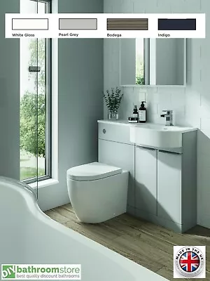 P Shape Vanity Basin W/C Bathroom Elation Suite 1010mm Compact EnsuiteTap Inc  • £469