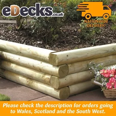 Pallet Of 21 X Rounded Smooth Railway Garden Sleepers 1.8m X 120mm X 100mm Cheap • £486.99