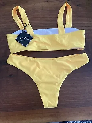 Bathing Suit Two Piece By Zaful. Bright Yellow NWT’s Medium Padded Bra Nice • $28