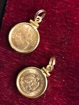 Mexico ONE BU 1945 Gold 2.5 Pesos IN BEZEL FOR CHAIN --WEAR YOUR GOLD INVESTMENT • $189.99