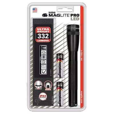 Maglite Mini Pro Led 2-Cell Aa Black Flashlight With Holster • $27.99