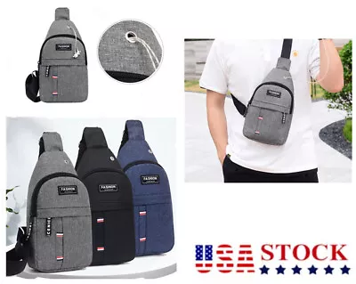 Mens Sling Bag Cross Body Handbag Chest Bag Shoulder Pack Sports Travel Backpack • $8.54