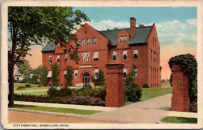 Postcard OH Massillon Ohio; City Hospital 1917  L9 • $5.35