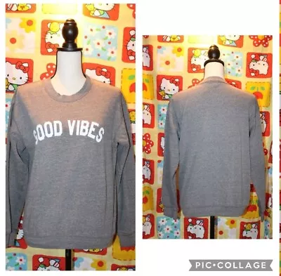 Sub Urban Riot Good Vibes Gray Crewneck Sweatshirt Womens Size Small • $3