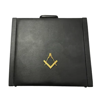 Masonic Regalia MM/WM Mason Apron Hard Case/Briefcase With Yellow Compass  • $264.89