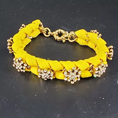 J.Crew Calyx Crystal Pave Yellow Ribbon Wrapped Chain Bracelet • $35.20