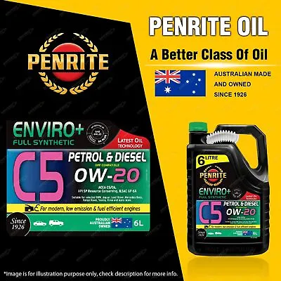 Penrite Full Synthetic Enviro+ C5 0W-20 Engine Oil 6L DPF Compatible • $113.69