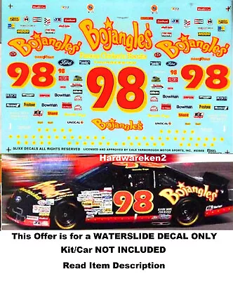 Nascar Decal #98 Bojangles Black 1993 Ford Thunderbird Derrike Cope Slixx 1/24 • $18