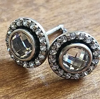$6.50 • Buy Genuine Pandora March Aquamarine Birthstone Stud Earrings ALE 925 #290543AQ