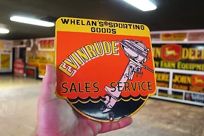 Evinrude Marine Sales Service Dealer  Porcelain Metal Sign Gas Boat Fishing Oil • $75