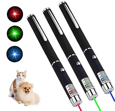 3 Pcs 900Miles Blue Red Green Laser Pointer Pen Light Visible Beam Lazer Pointer • $8.69