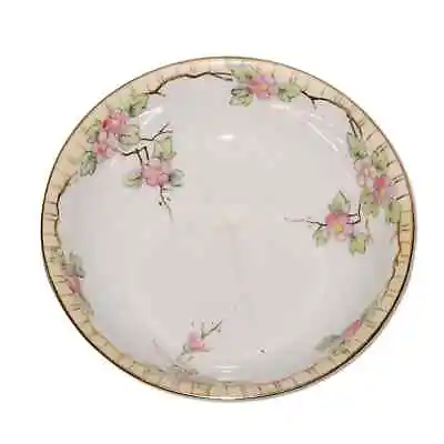£11.50 • Buy 6pc Nippon Hand Painted Berry Bowls Plum Flowers Yellow And Gold Trim C. 1900