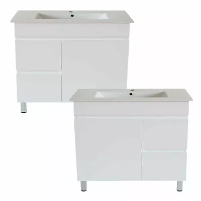 750*370*850mm Freestanding Vanity Basin Sink Storage Cabinet Leg Soft Close Slim • $489