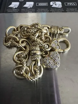 Judith Ripka 18k Yellow Gold Bracelet Diamond Heart • $3100