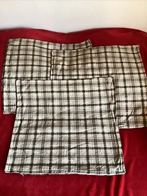 £5 • Buy 3 X IKEA TRADTAG Cushion Covers,Brown & Beige Check,100% Cotton,50x50cm,VGC
