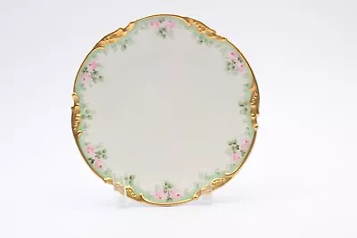 J.P.L. France J Pouyat Limoges France 7  Plate - Gold Green Pink Floral • $9.99