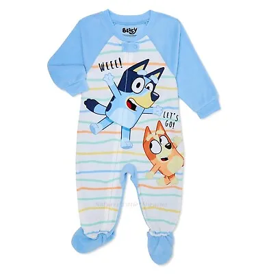 BLUEY Disney Pajamas Boy Girl Size 18M 2 3 4 5 Toddler Blanket Sleeper One Piece • $24.30