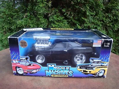 Muscle Machines '69 Camaro Die Cast Car- 1:18 Scale By Funline #71165 (2001) BOX • $49.99