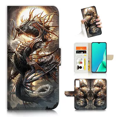 $13.99 • Buy ( For Oppo A57 / A57S ) Wallet Flip Case Cover AJ24247 Dragon