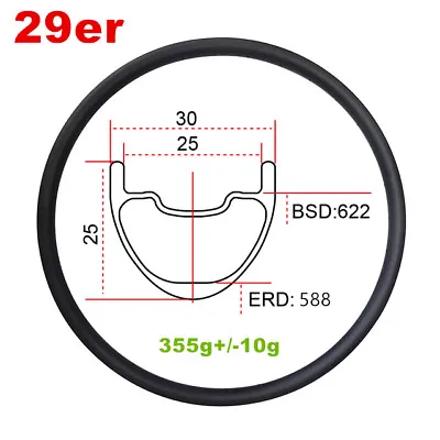 29er Carbon Mountain Bike Rim 30mm Wide Mtb Carbon Rim Design For Cross Country • $189