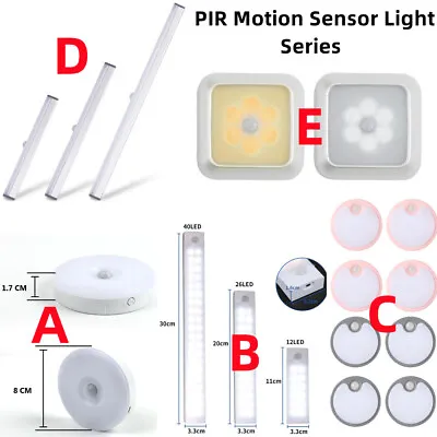 £1.71 • Buy USB Rechargeable LED PIR Motion Sensor Light Strip Wireless Cabinet Lamp Closet-