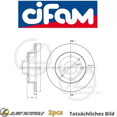 2x BRAKE DISC FOR DAIHATSU HEART/VI/Mk/VII MIRA CHARADE TREVIS PERODUA 1.0L • £60.21